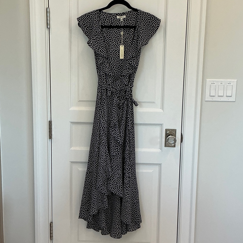 Max Studio Black and White High Low Dress